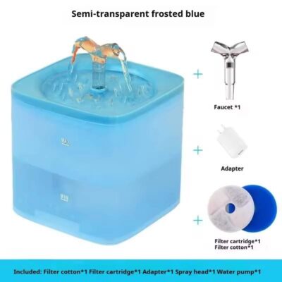 pet water filter dispenser automatic for cats and kittens. 2l, blue.blauw.