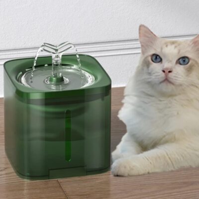 pet water filter dispenser automatic for cats and kittens. 2l,green, groente.