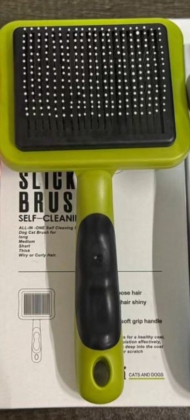 pet hair remover brush ,grooming and care comb ... color: green 💚