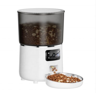 pet feeder smart abs stainless steel ، eco friendly , with camera 4l bowl ، modern solid.